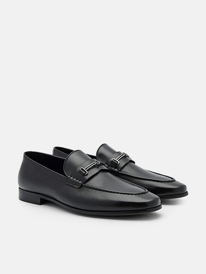 Pedro Anthony Leather Men Loafers Black | Q9Q-2770
