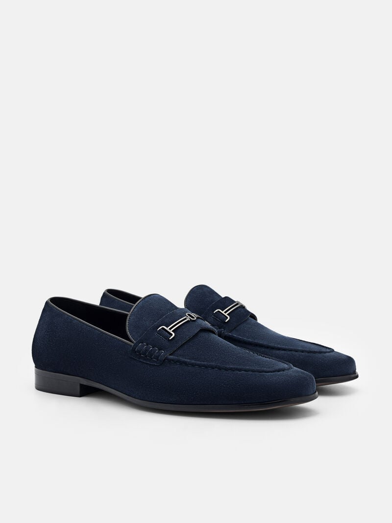 Pedro Anthony Leather Men Loafers Navy | Q9Q-2772