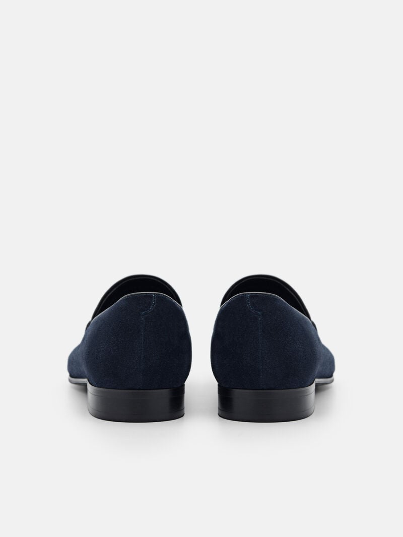 Pedro Anthony Leather Men Loafers Navy | Q9Q-2772