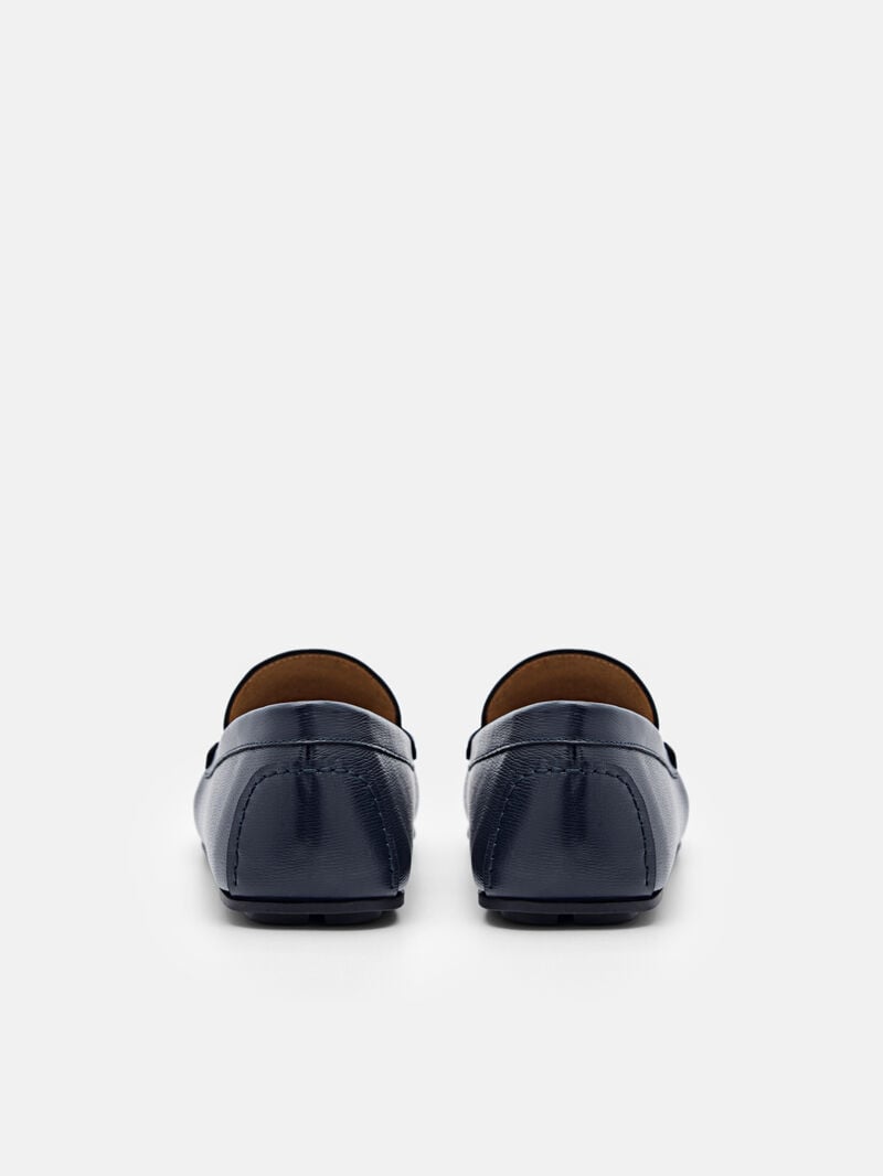 Pedro Anthony Leather Moccasins Men Loafers Navy | Q9Q-2765