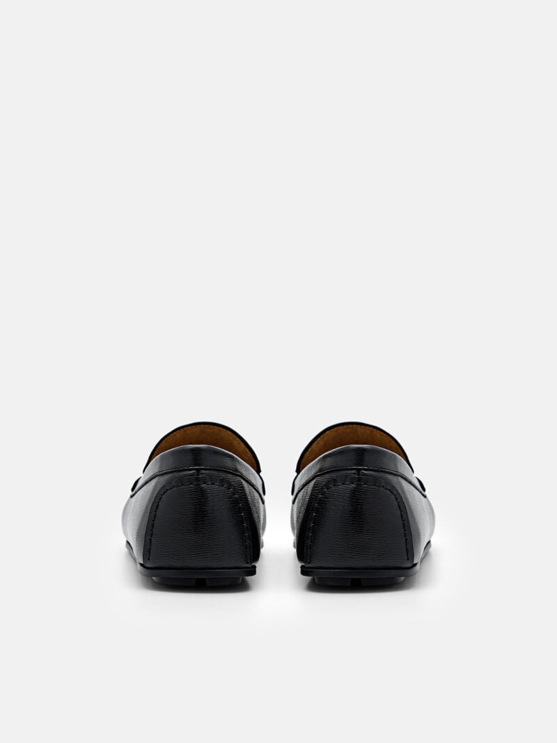 Pedro Anthony Leather Moccasins Men Loafers Black | Q9Q-2763