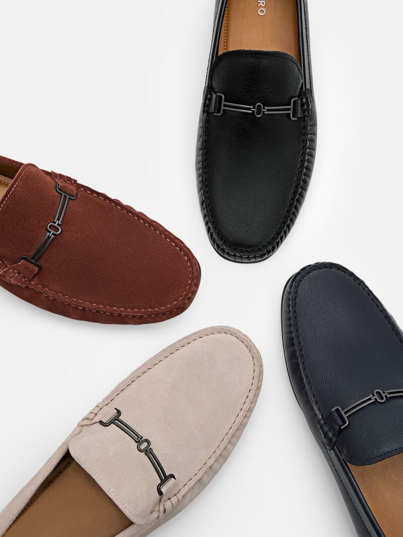 Pedro Anthony Leather Moccasins Men Loafers Black | Q9Q-2763