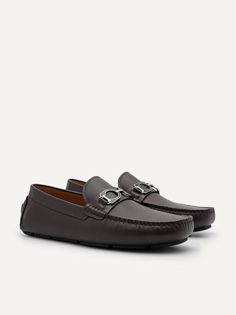 Pedro Antonio Leather Men Moccasins Dark Brown | Q9Q-1938