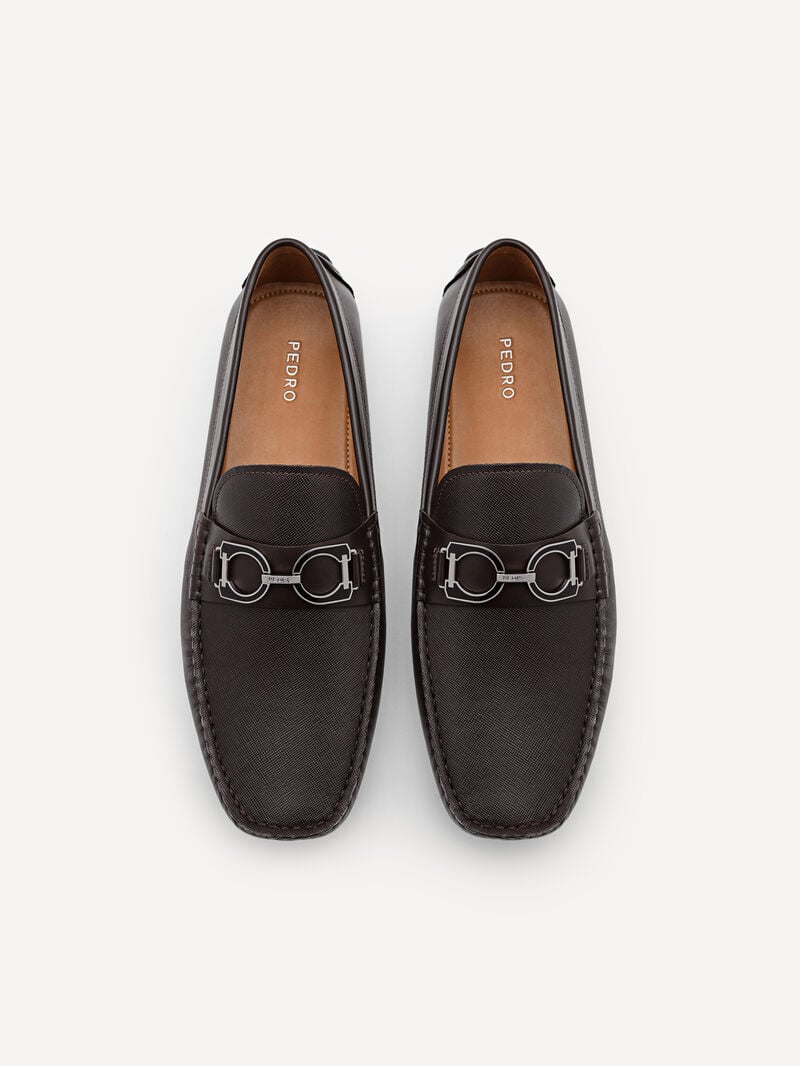 Pedro Antonio Leather Men Moccasins Dark Brown | Q9Q-1938