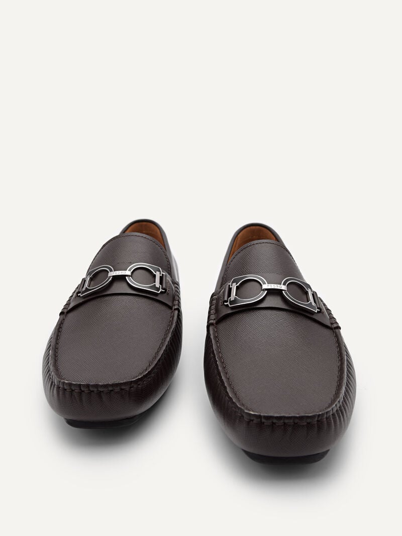 Pedro Antonio Leather Men Moccasins Dark Brown | Q9Q-1938