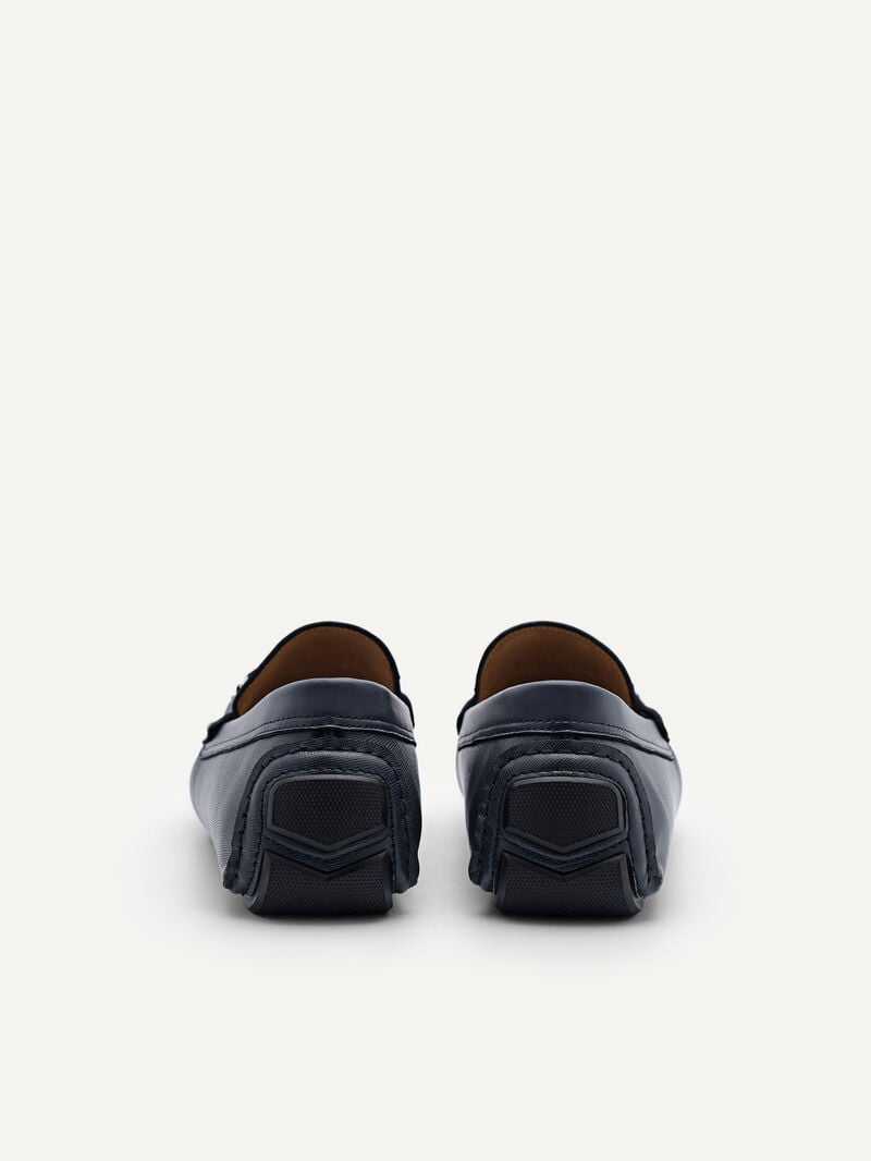 Pedro Antonio Leather Men Moccasins Navy | Q9Q-1939