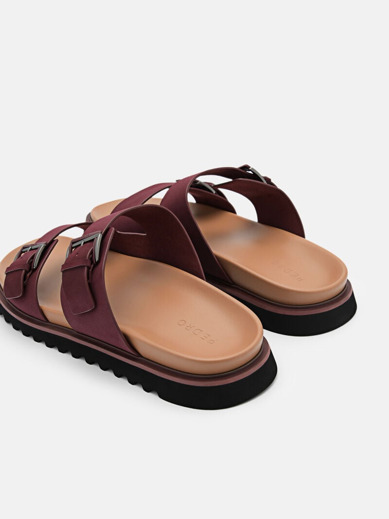 Pedro Arche Slide Men Sandals Mahogany | Q9Q-2761