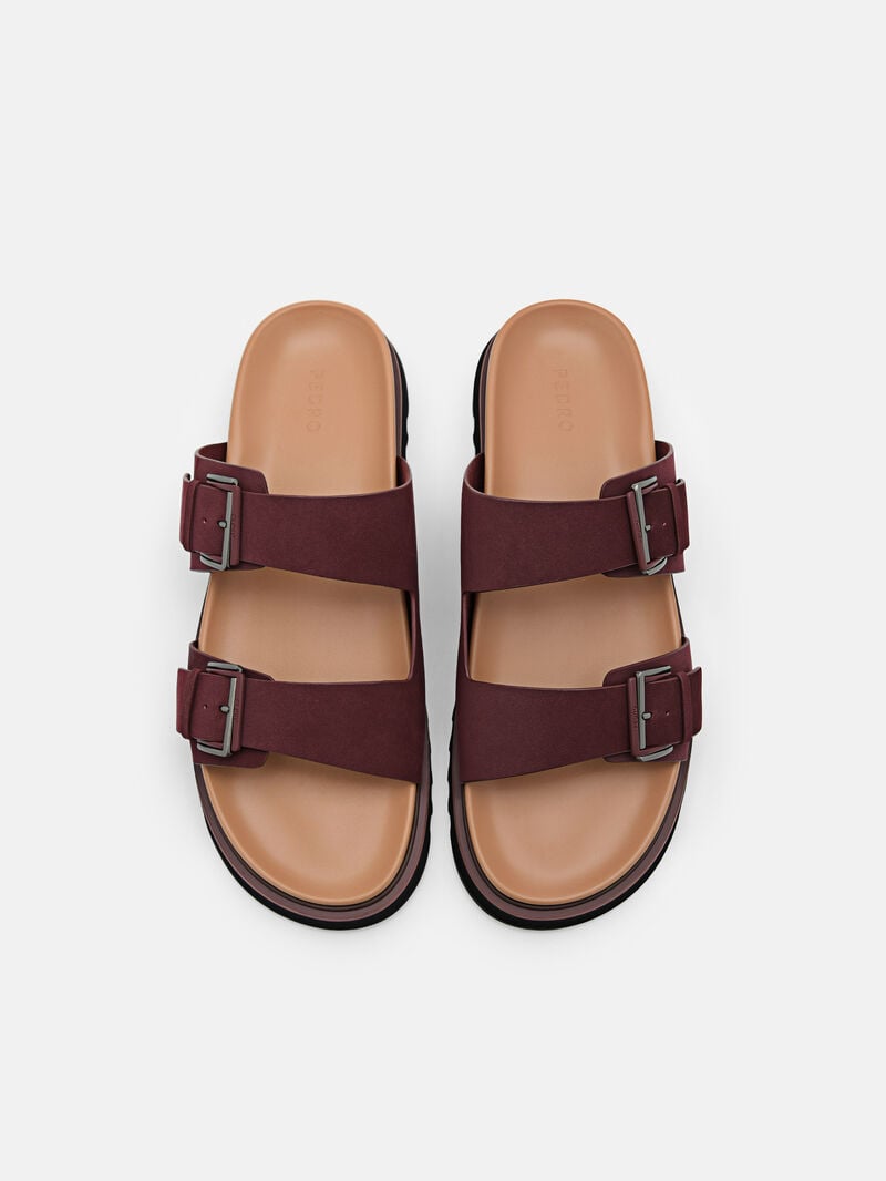 Pedro Arche Slide Men Sandals Mahogany | Q9Q-2761