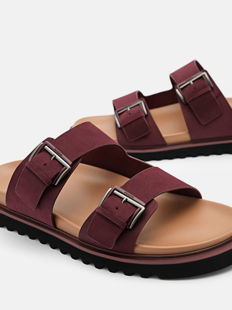 Pedro Arche Slide Men Sandals Mahogany | Q9Q-2761