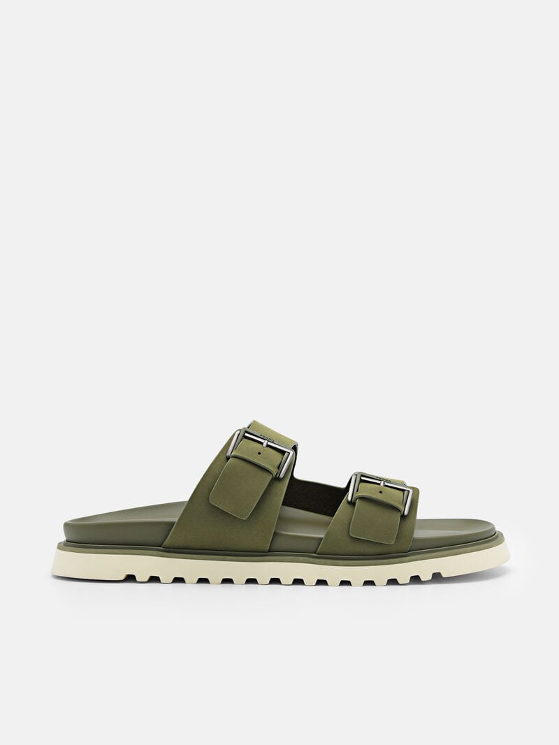 Pedro Arche Slide Men Sandals Military Green | Q9Q-2760