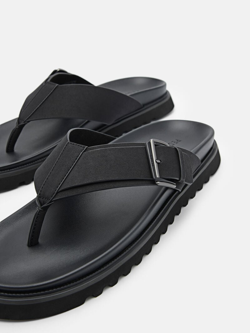 Pedro Arche Thong Men Sandals Black | Q9Q-2756