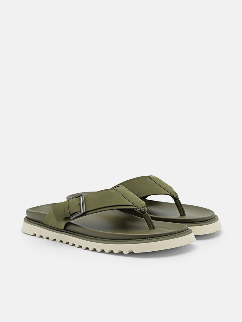 Pedro Arche Thong Men Sandals Military Green | Q9Q-2757