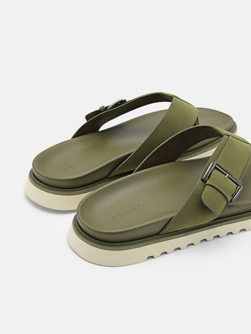Pedro Arche Thong Men Sandals Military Green | Q9Q-2757