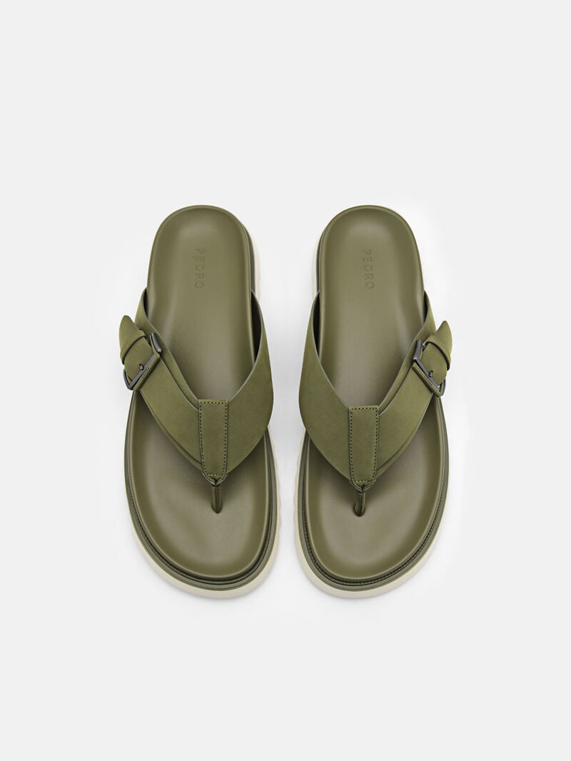Pedro Arche Thong Men Sandals Military Green | Q9Q-2757