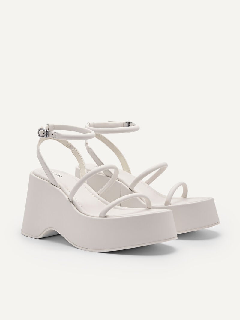 Pedro Aryna Platform Sandals Women Wedges White | Q9Q-1927
