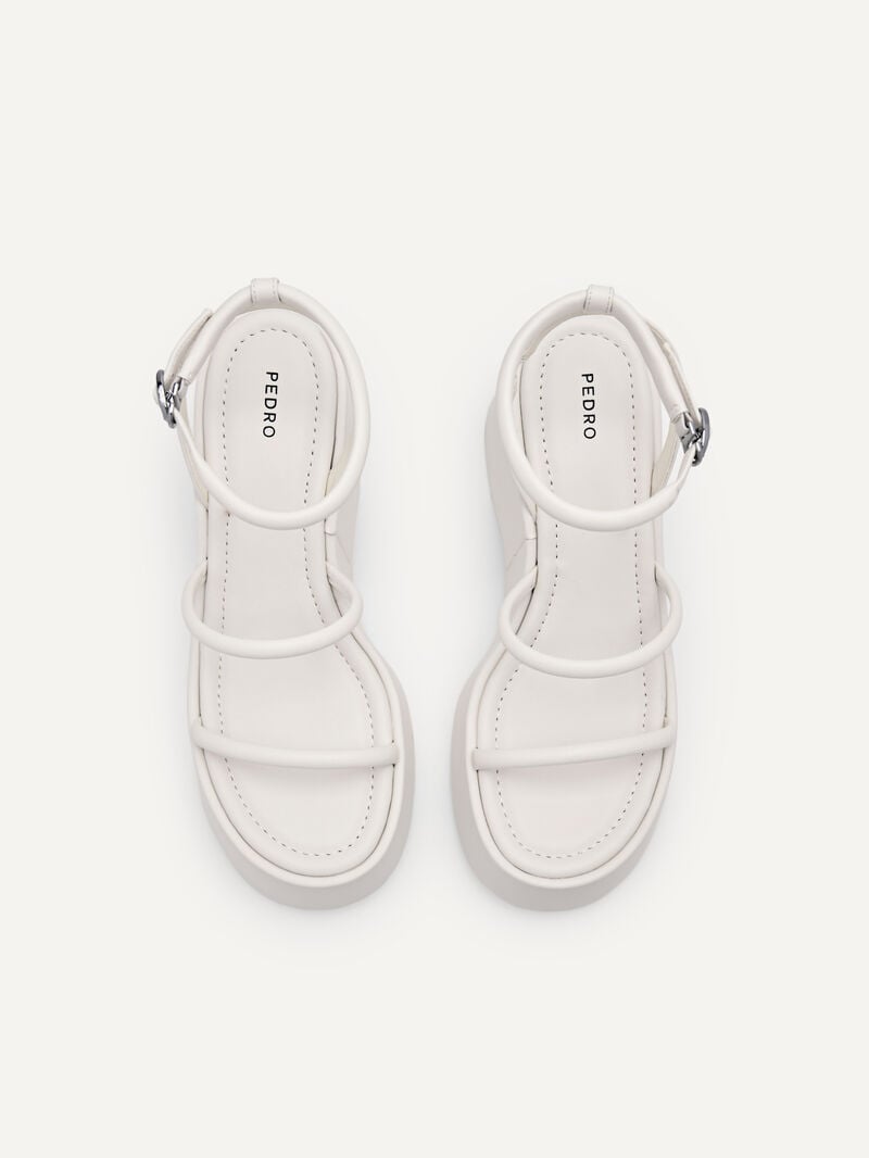 Pedro Aryna Platform Sandals Women Wedges White | Q9Q-1927