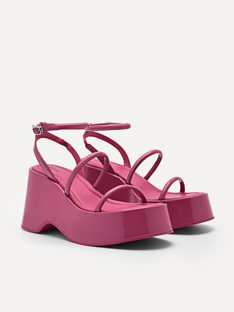 Pedro Aryna Platform Women Heel Sandals Fuchsia | Q9Q-1501