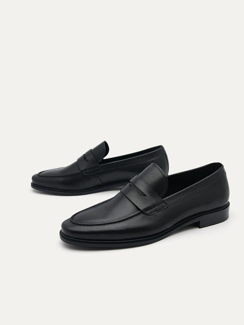 Pedro Bailey Calf Leather Men Loafers Black | Q9Q-1921