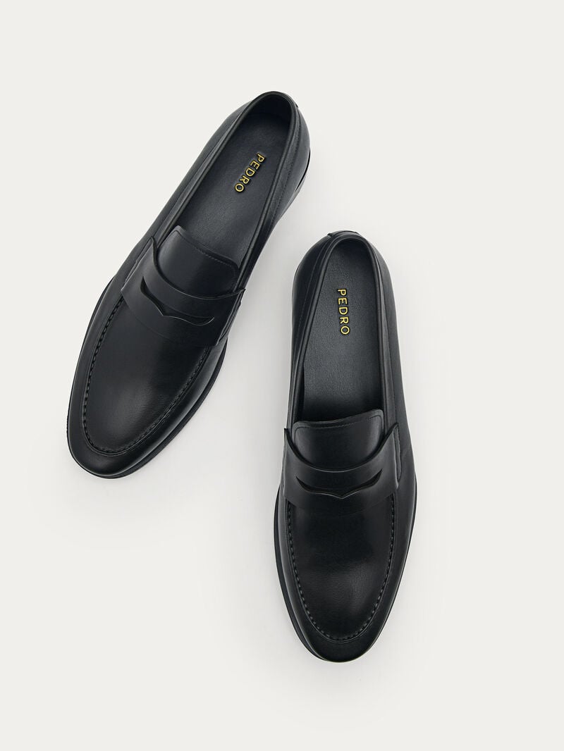 Pedro Bailey Calf Leather Men Loafers Black | Q9Q-1921