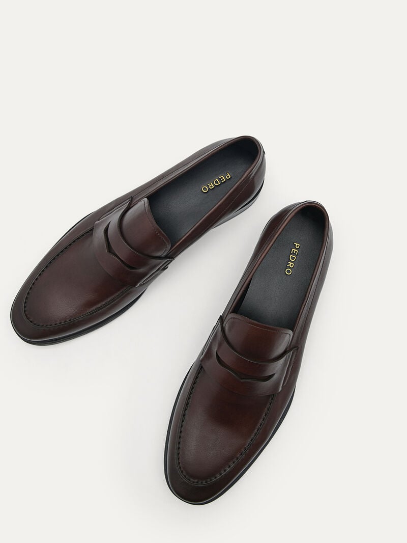Pedro Bailey Calf Leather Men Loafers Dark Brown | Q9Q-1922