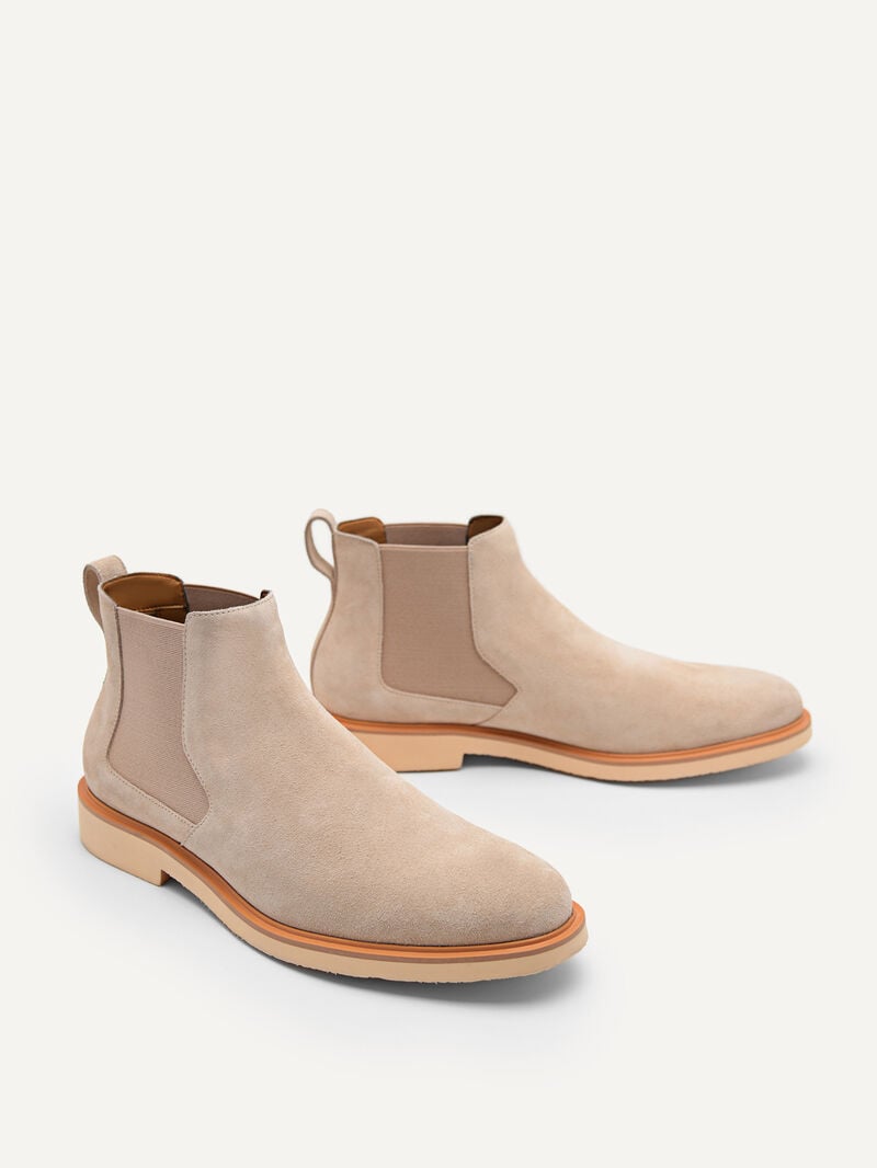 Pedro Beige Leather Ankle Boots Men Boots Beige | Q9Q-1915