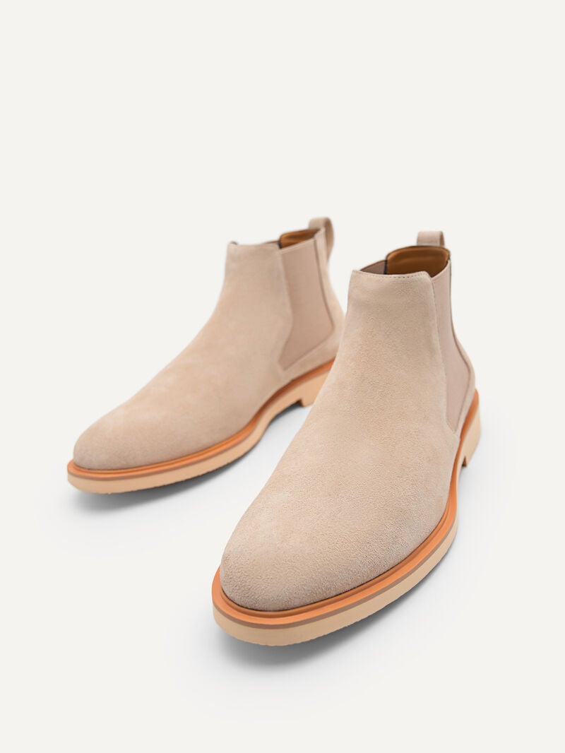 Pedro Beige Leather Ankle Boots Men Boots Beige | Q9Q-1915