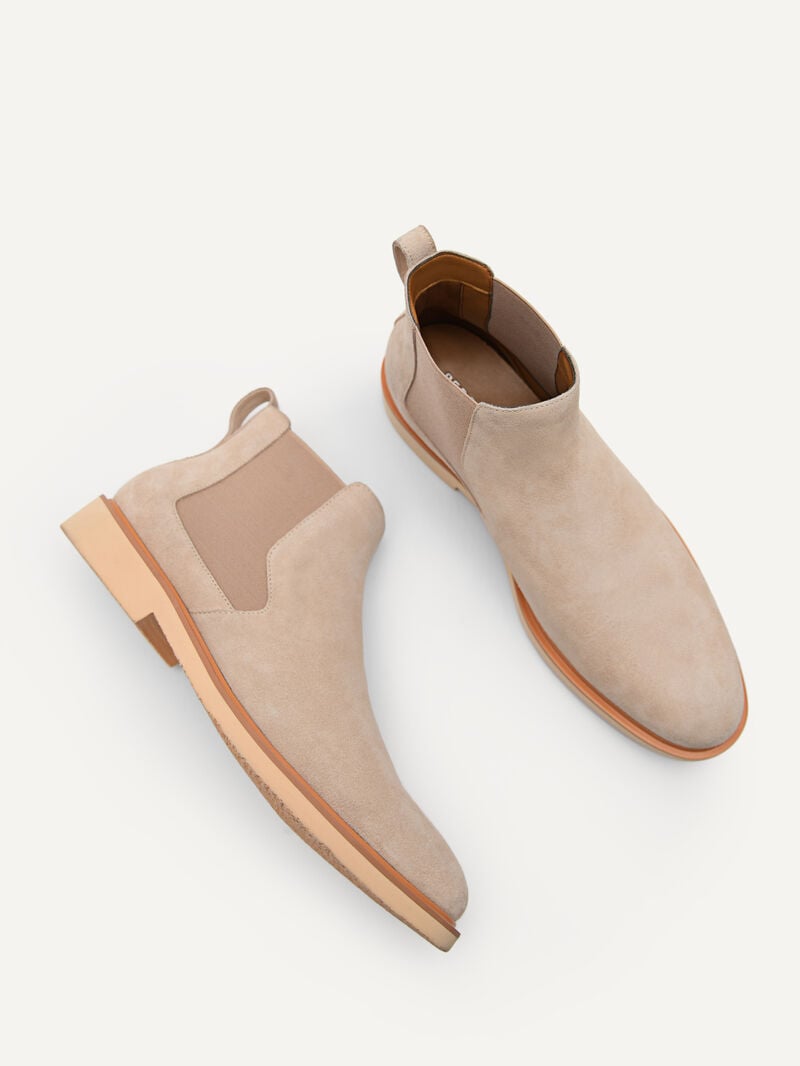 Pedro Beige Leather Ankle Boots Men Boots Beige | Q9Q-1915
