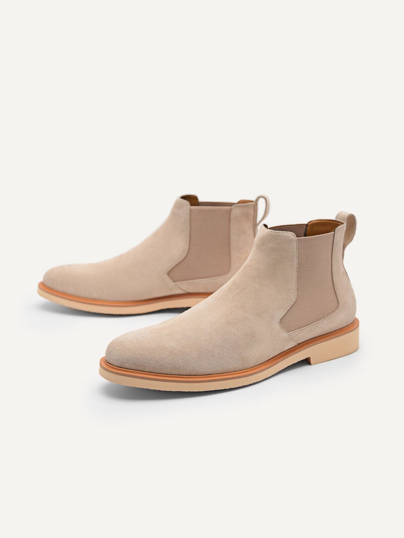 Pedro Beige Leather Ankle Boots Men Boots Beige | Q9Q-1915