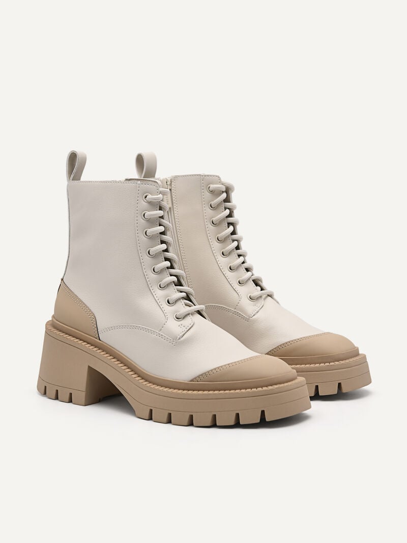 Pedro Berlin Ankle Boots Women Medium Heels Beige | Q9Q-2751