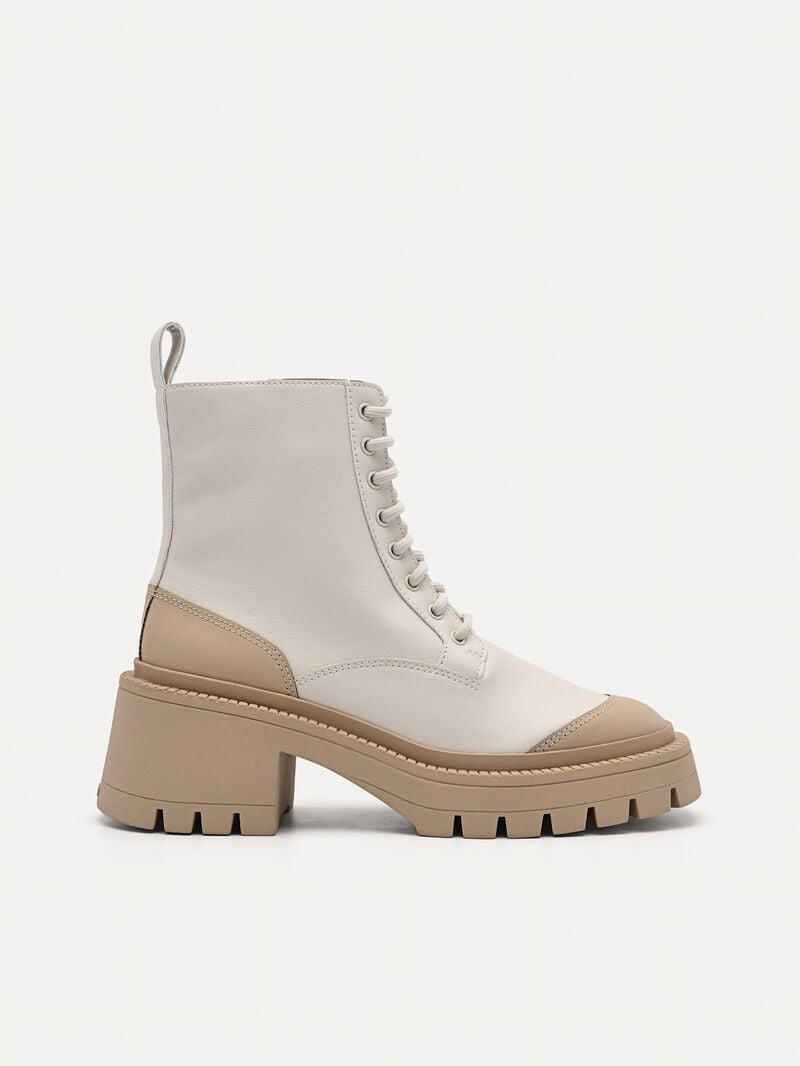Pedro Berlin Ankle Boots Women Medium Heels Beige | Q9Q-2751