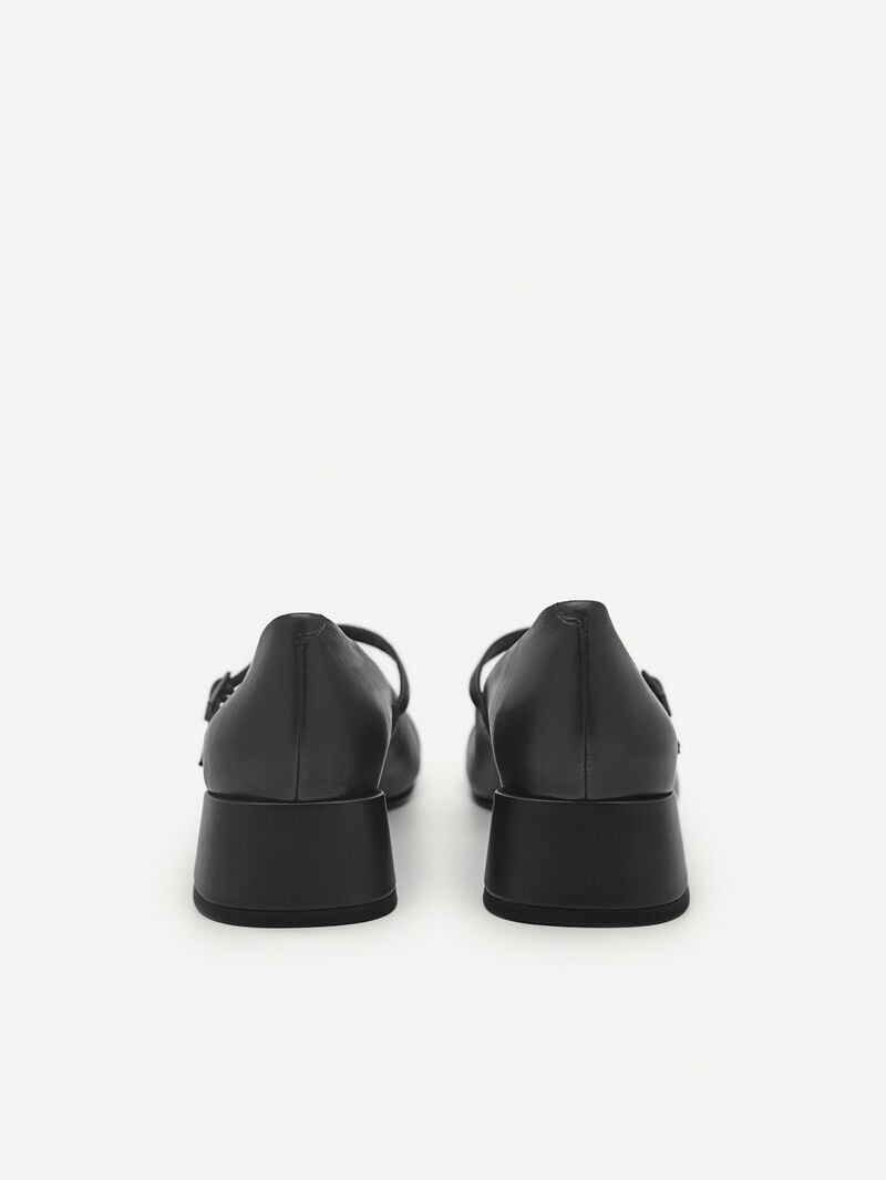Pedro Bianca Leather Mary Jane Women Pumps Black | Q9Q-1495