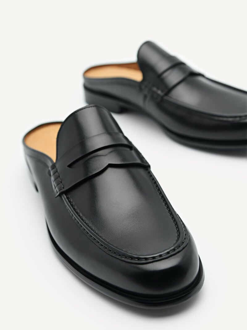 Pedro Blake Leather Loafers Men Slip Ons Black | Q9Q-2698