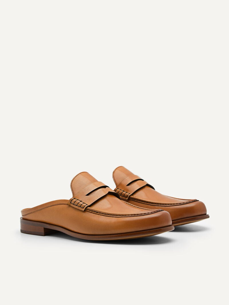 Pedro Blake Leather Loafers Men Slip Ons Camel | Q9Q-2697