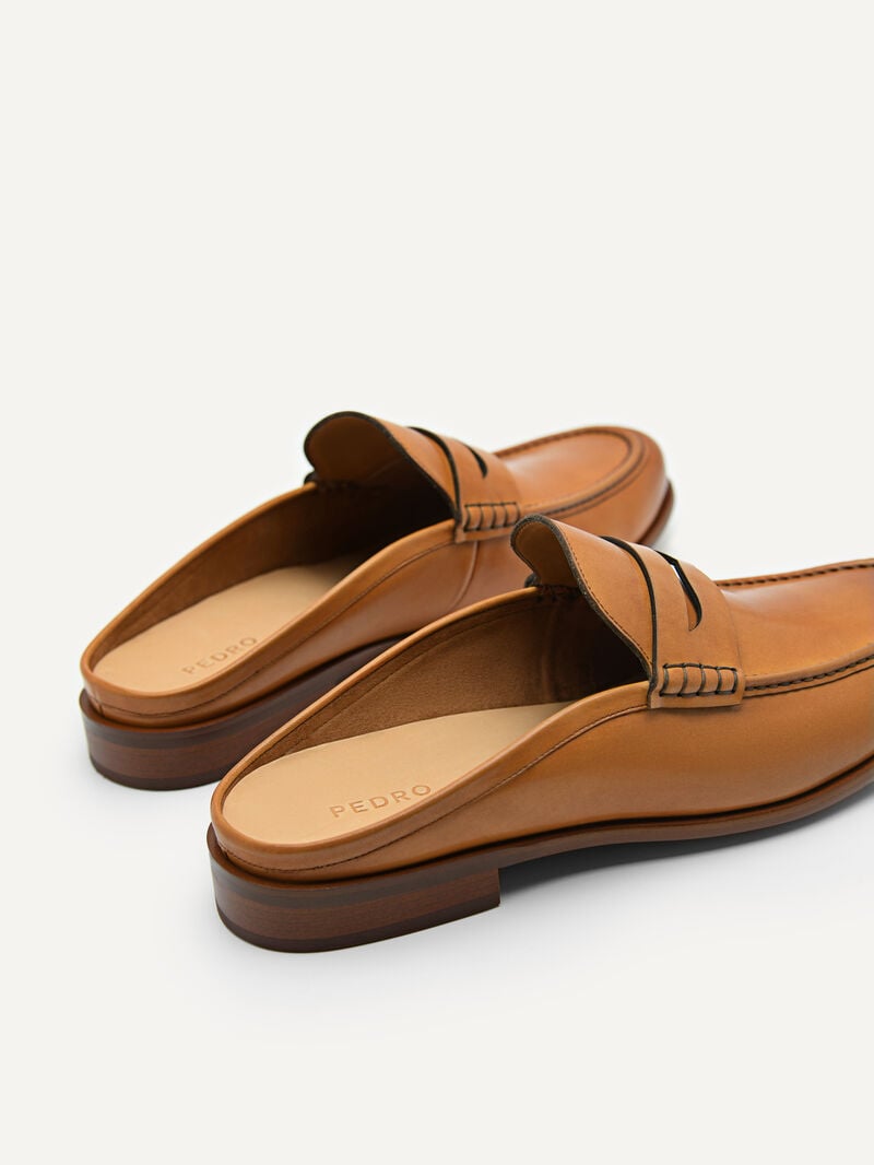 Pedro Blake Leather Loafers Men Slip Ons Camel | Q9Q-2697