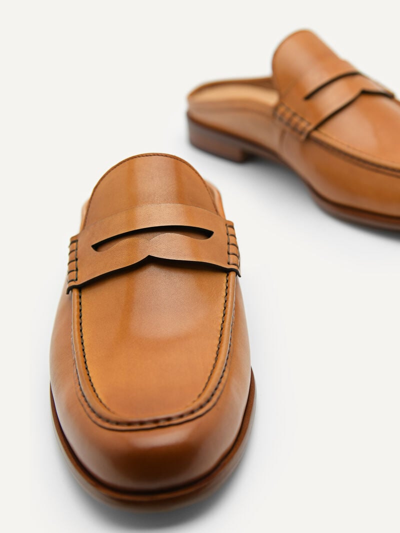 Pedro Blake Leather Loafers Men Slip Ons Camel | Q9Q-2697