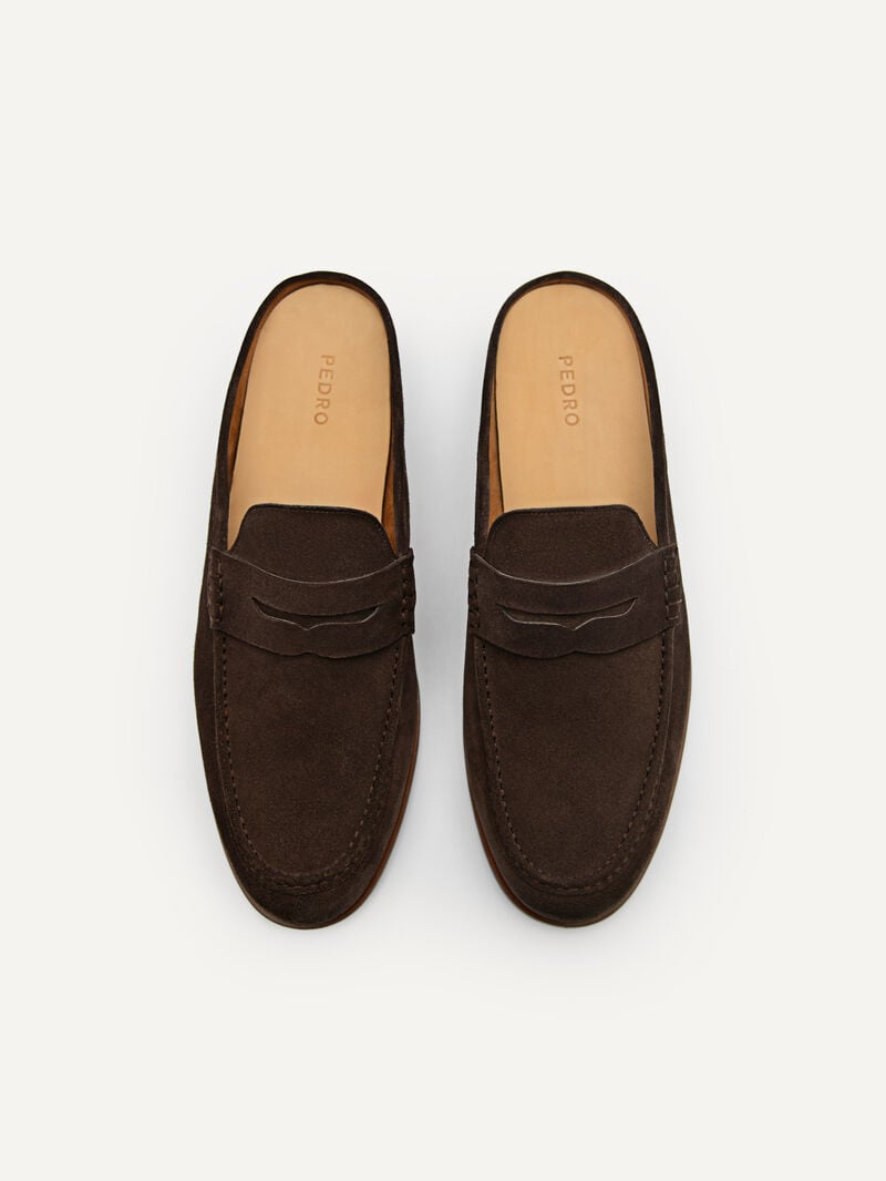 Pedro Blake Leather Loafers Men Slip Ons Dark Brown | Q9Q-2696