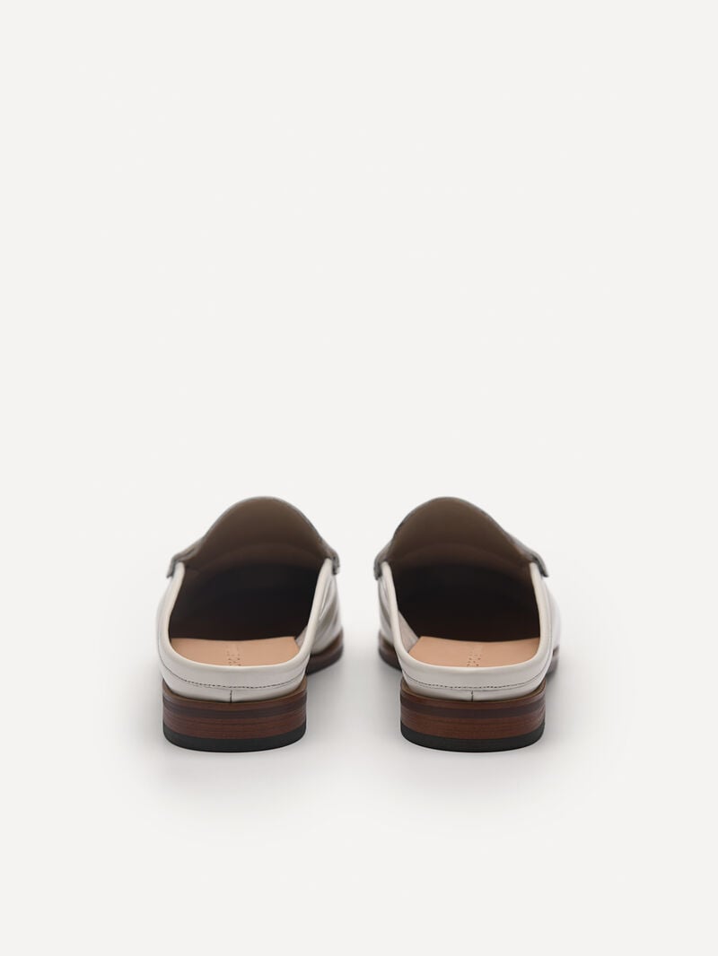 Pedro Blake Leather Penny Loafer Mules Women Flats Chalk | Q9Q-2694