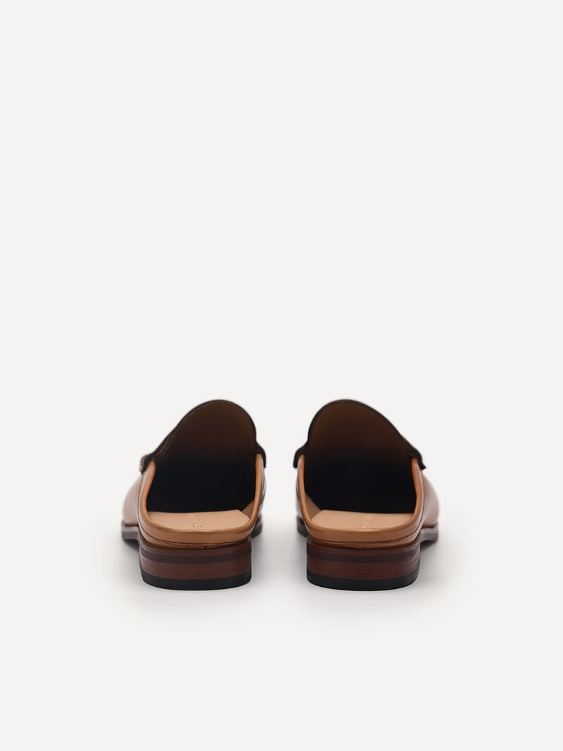 Pedro Blake Leather Penny Loafer Mules Women Flats Camel | Q9Q-2693