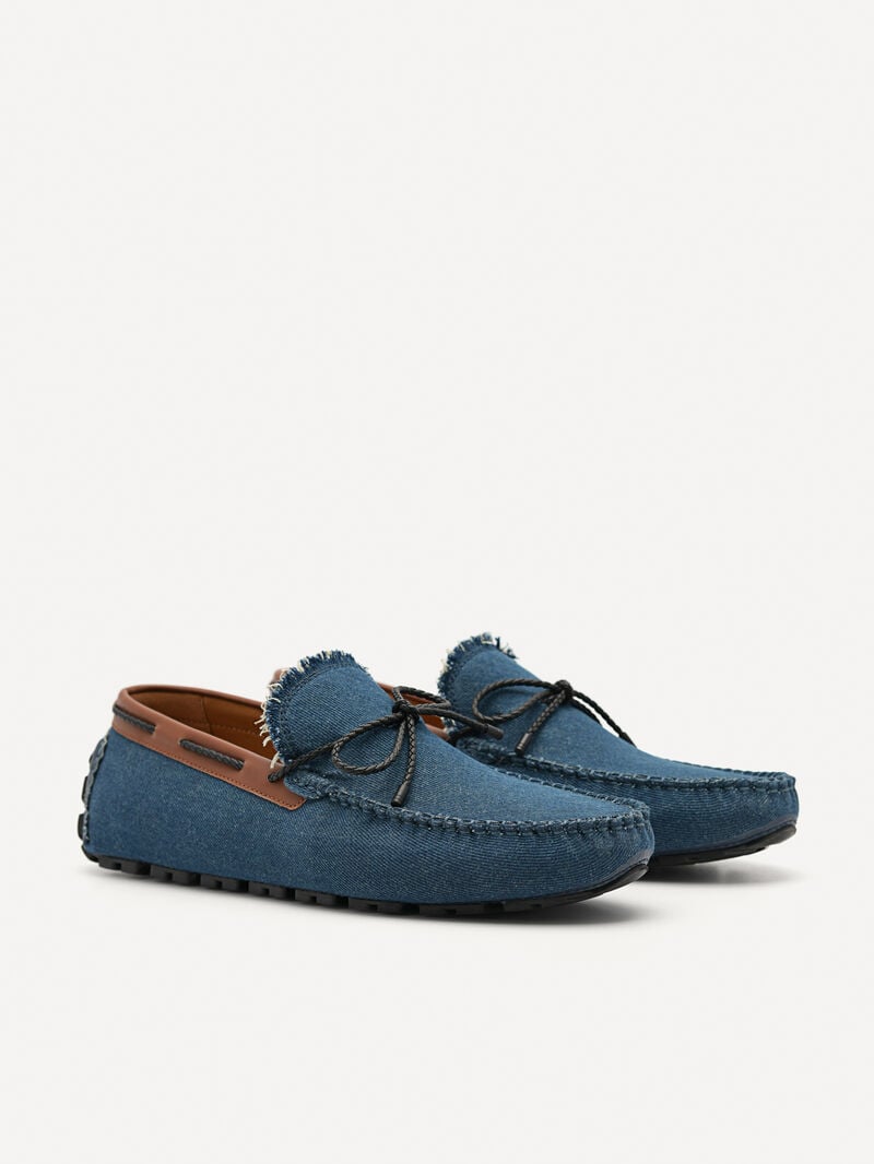 Pedro Bow Men Moccasins Navy | Q9Q-1914
