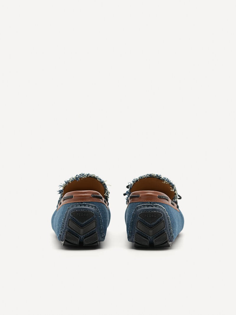 Pedro Bow Men Moccasins Navy | Q9Q-1914
