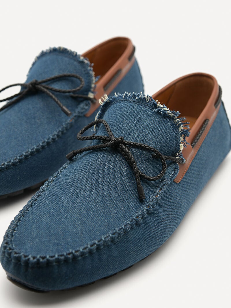 Pedro Bow Men Moccasins Navy | Q9Q-1914