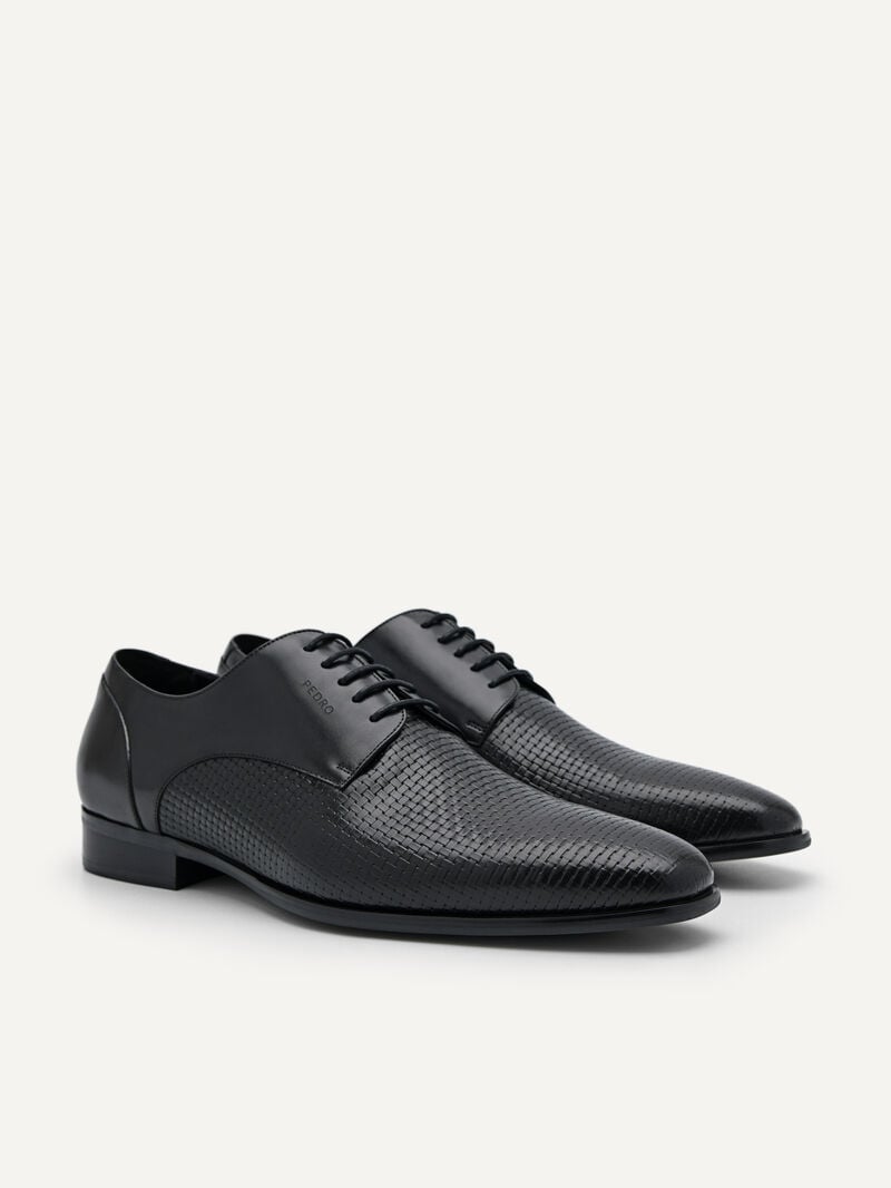 Pedro Brando Leather Shoes Men Derby Shoes Black | Q9Q-1910