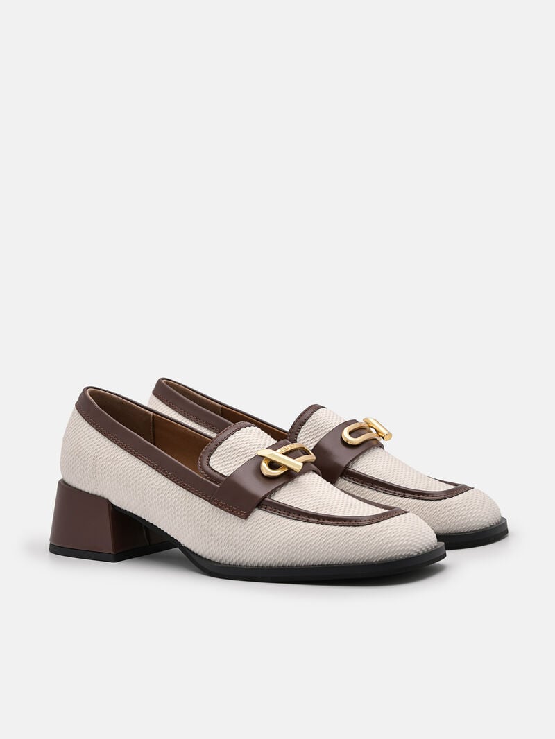Pedro Brie Canvas Loafers Women Low Heels Beige | Q9Q-1494