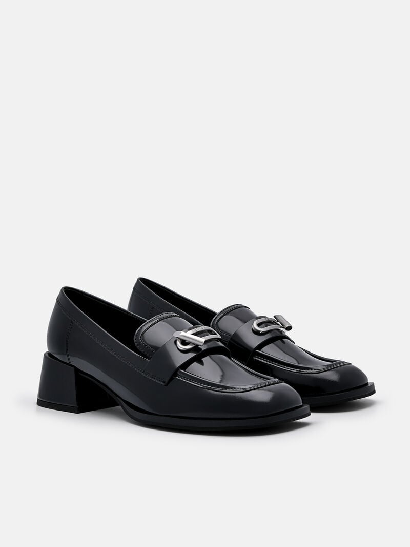 Pedro Brie Leather Loafers Women Low Heels Black | Q9Q-1492