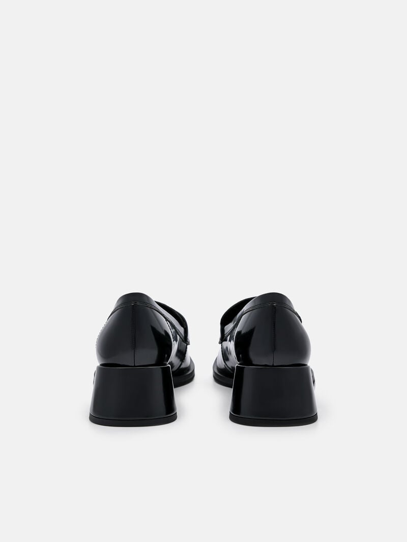 Pedro Brie Leather Loafers Women Low Heels Black | Q9Q-1492
