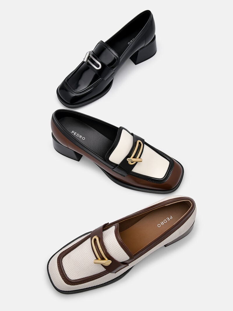 Pedro Brie Leather Loafers Women Low Heels Black | Q9Q-1492