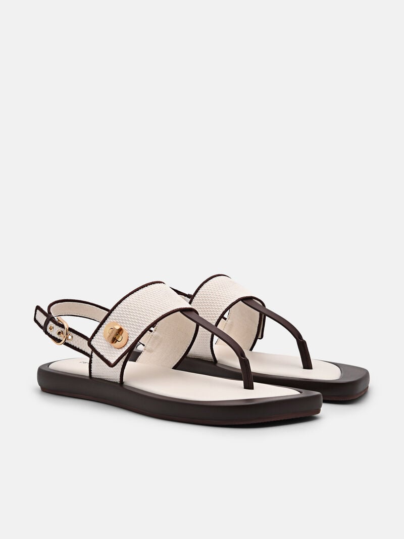 Pedro Brie Thong Sandals Women Flats Beige | Q9Q-1908