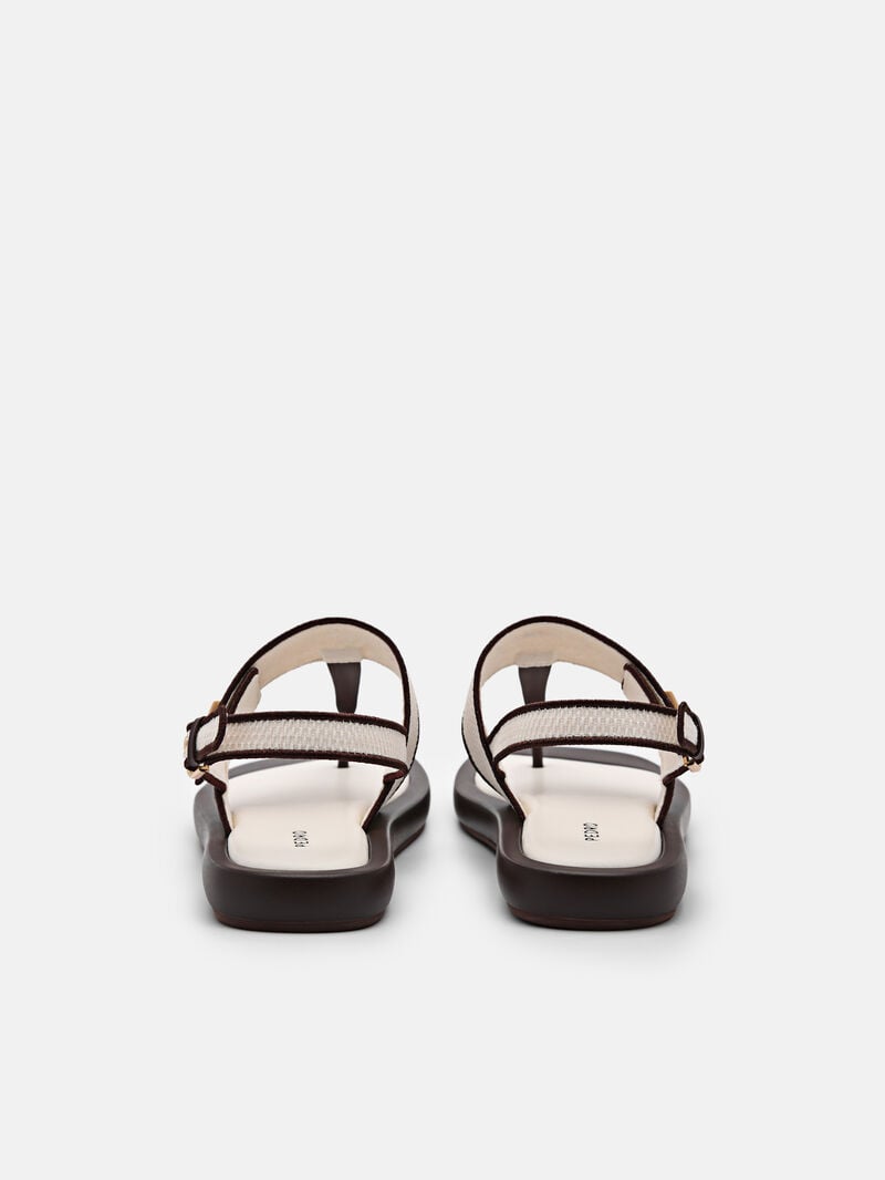 Pedro Brie Thong Sandals Women Flats Beige | Q9Q-1908