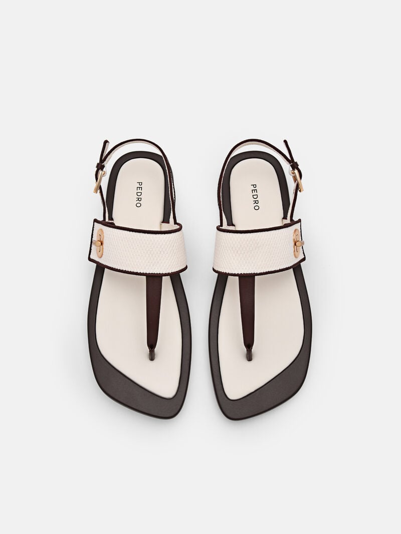 Pedro Brie Thong Sandals Women Flats Beige | Q9Q-1908