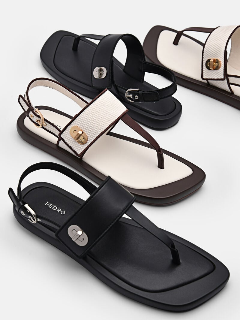Pedro Brie Thong Sandals Women Flats Beige | Q9Q-1908